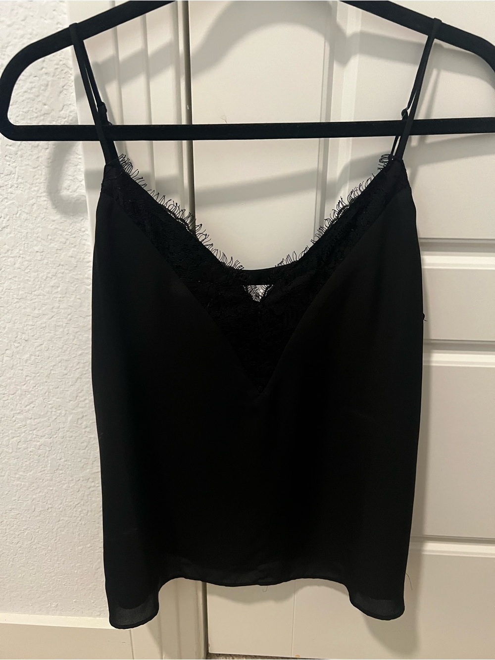 Socialite Black Lace Trim Cami Top
